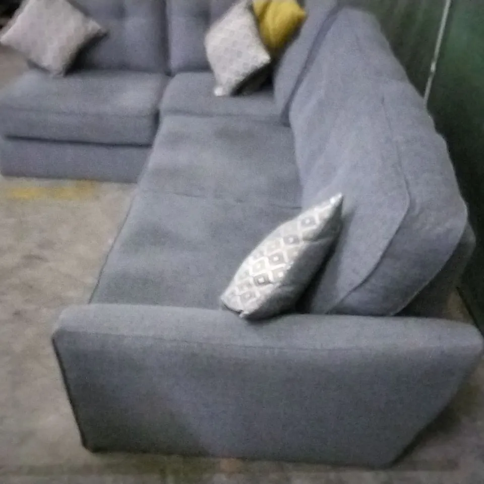 DESIGNER GREY FABRIC CORNER SOFA