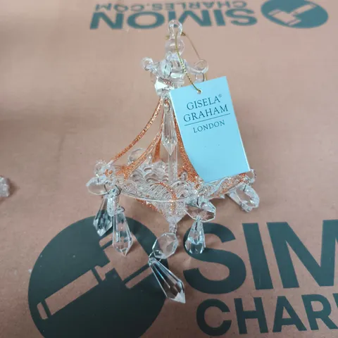 APPROXIMATELY 24 GISELA GRAHAM GLASS CHANDELIER HANGING CHRISTMAS DECORATIONS