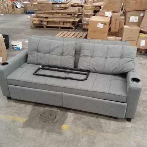 HUDSON FABRIC 3 SEATER SOFA BED