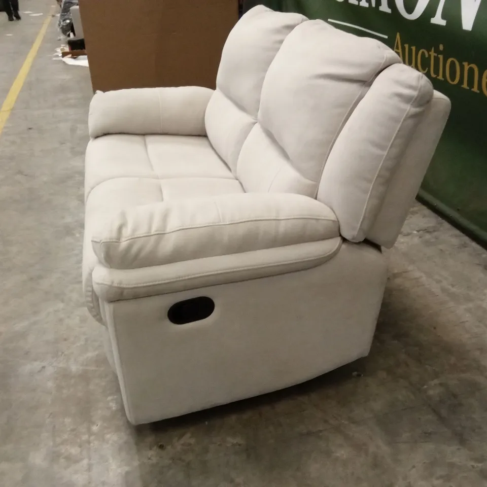 ALBION FABRIC 2 SEATER HIGH BACK MANUAL RECLINER SOFA - PEBBLE GREY RRP £579