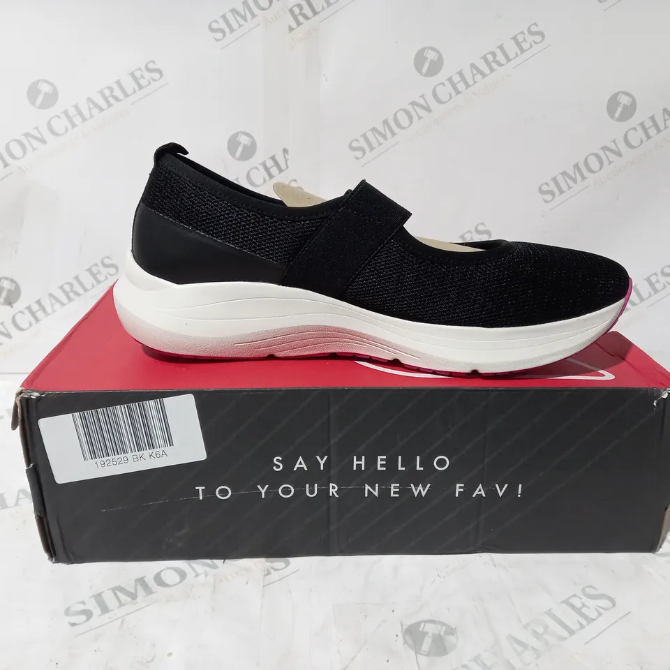 BOXED PAIR OF RIEKER R-EVOLUTION 42102-00 LADIES BLACK ELASTICATED UK SIZE 6.5