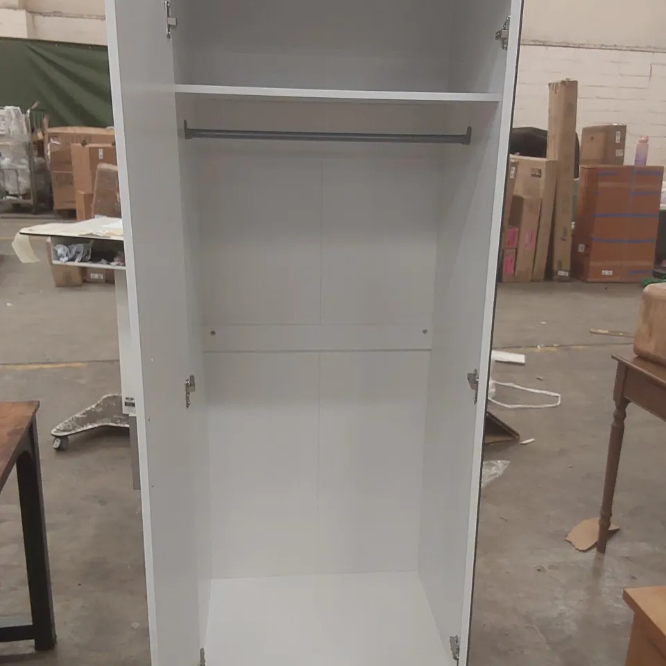 DESIGNER WOODEN 2-DOOR MIRROR WARDROBE