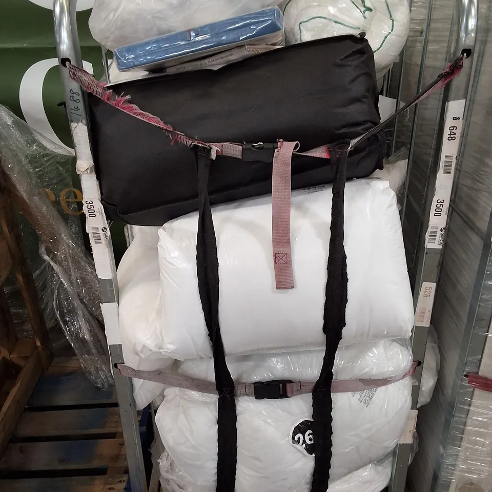 CAGE CONTAINING ASSORTED BEDDING INCLUDING PILLOWS, DUVETS & BED SHEETS