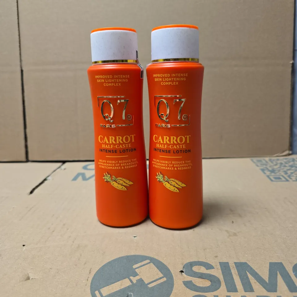 2 X Q7 PARIS CARROT HALF CASTE INTENSE LOTION 300ML UNBOXED