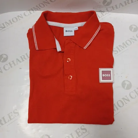 HUGO BOSS ORANGE POLO SHIRT - 12-XS