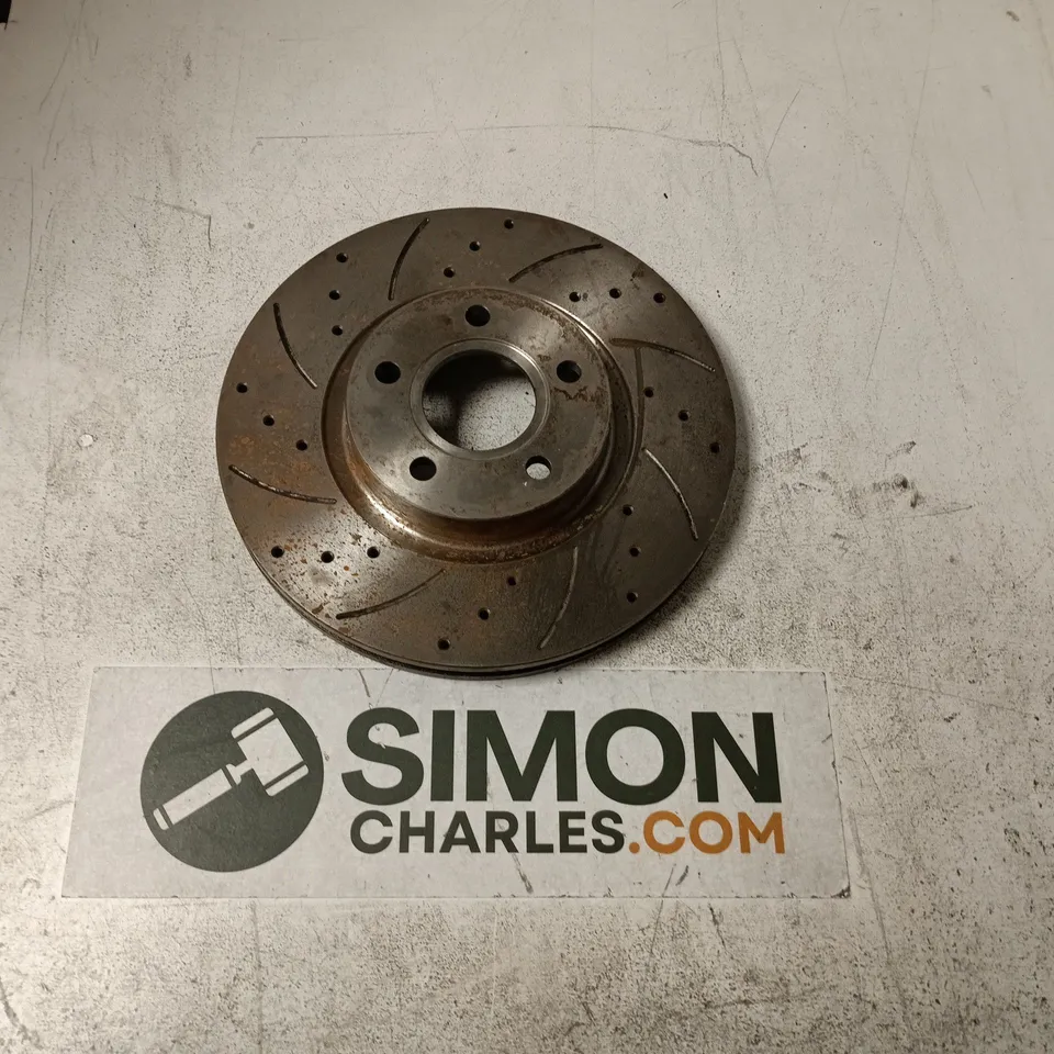 DRILLED BRAKE DISC ROTOR – AUTOMOTIVE VEHICLE PART (USED)