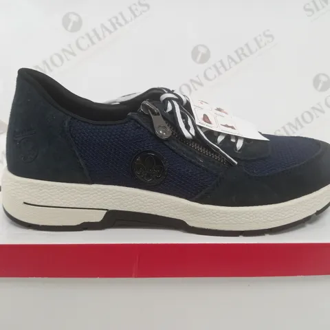 BOXED PAIR OF RIEKER LACE TRAINERS IN NAY UK SIZE 6
