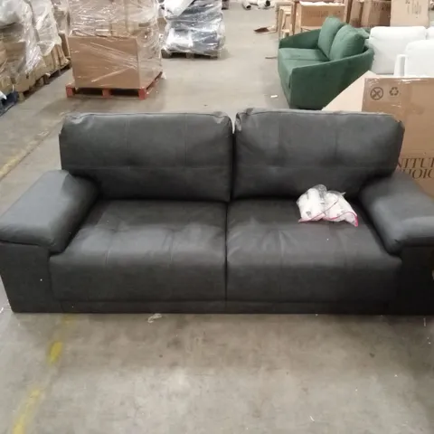 KANSAS 3 SEATER SOFA, VINTAGE GREY PREMIUM FAUX LEATHER