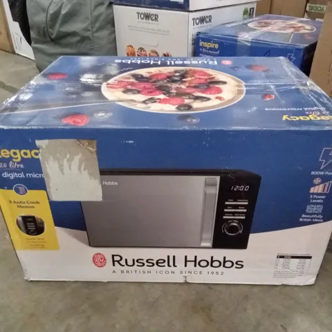 BOXED RUSSELL HOBBS RHMD818B SOLO MICROWAVE - BLACK