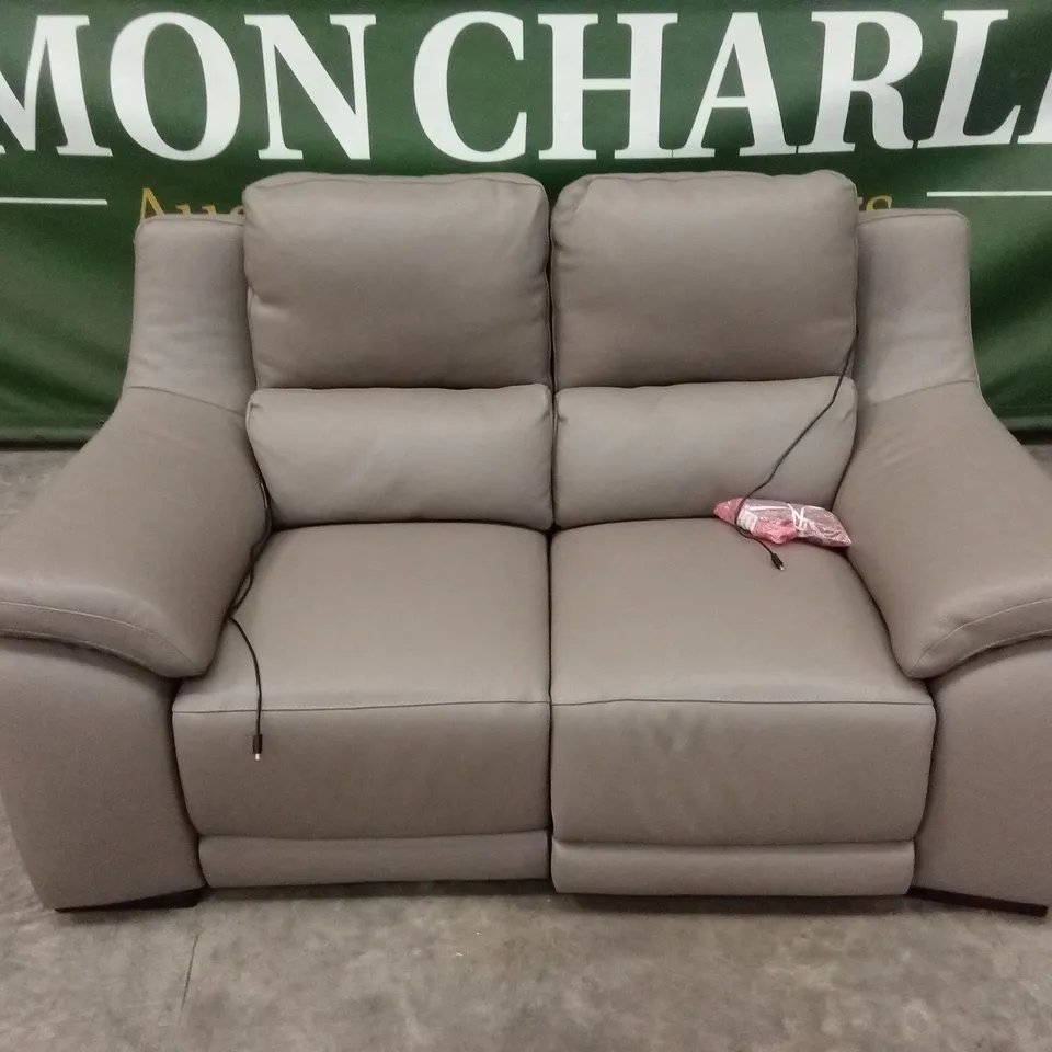 QUALITY DESIGNER ITALIAN MADE DEGANO 2 SEATER ELECTRIC RECLINER LEATHER SOFA