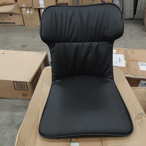 BOXED FAUX LEATHER BLACK DINING CHAIRS (1 BOX)