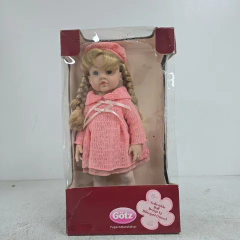 GΓTZ COLLECTIBLE DOLL IN PINK KNIT DRESS