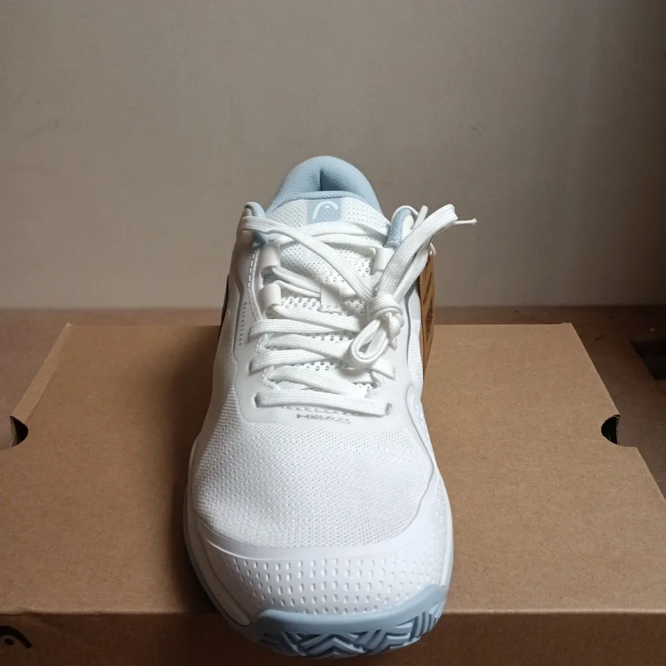 BOXED PAIR OF HEAD SPRINT EVO 4.0 WOMEN’S RUNNING SHOES – WHITE/LIGHT BLUE, UK 7