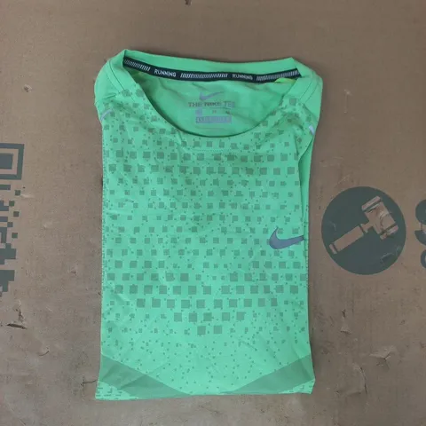 NIKE DRI-FIT RUNNING SHORT SLEEVE T-SHIRT IN GREEN SIZE MEDIUM