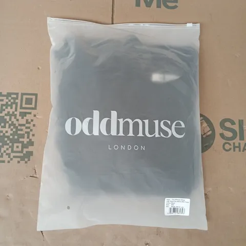 BAGGED ODDMUSE THE ULTIMATE MUSE HIGH WAIST CAP SLEEVE MIDI DRESS IN BLACK SIZE XXL