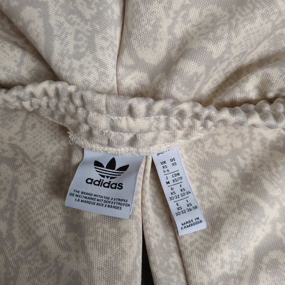ADIDAS TRACK PANTS – BEIGE WITH THREE STRIPES, UK XS 