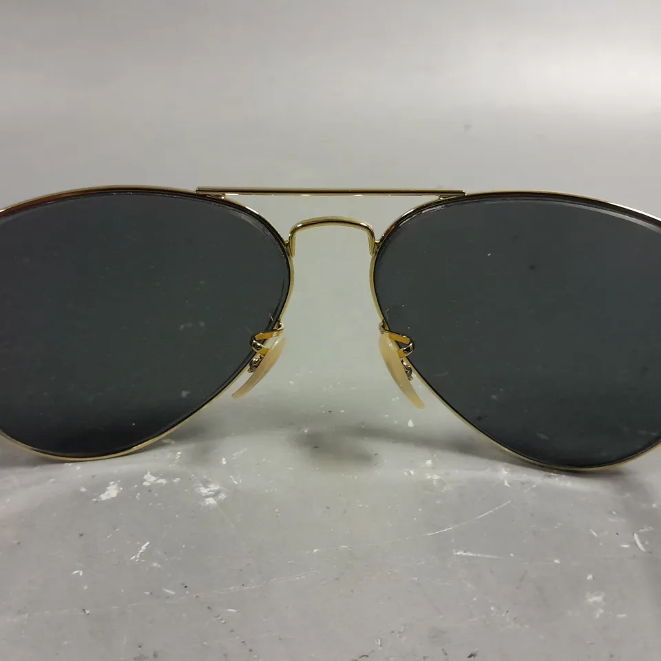 RAY BAN GOLD FRAMED GLASSES IN CASE