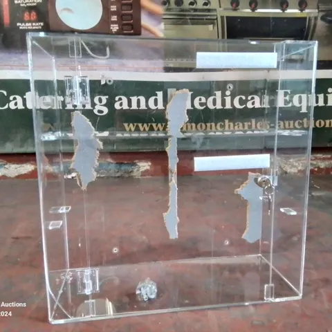 CLEAR LOCKABLE PERSPEX CABINET