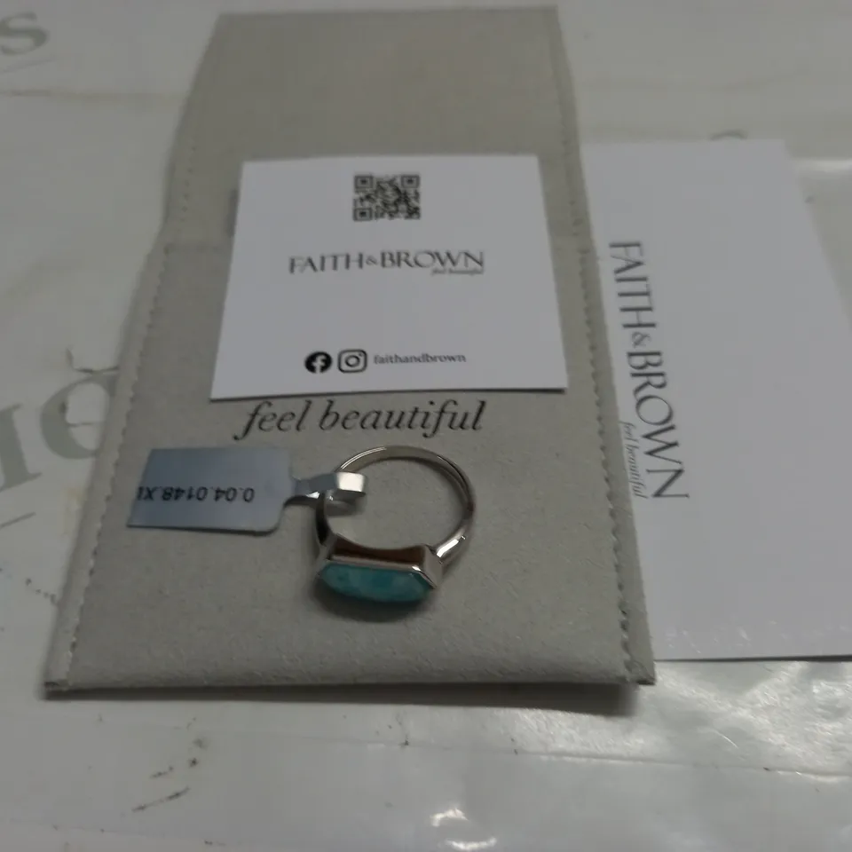 FAITH & BROWN SILVER LOOK RING - 925 STAMP