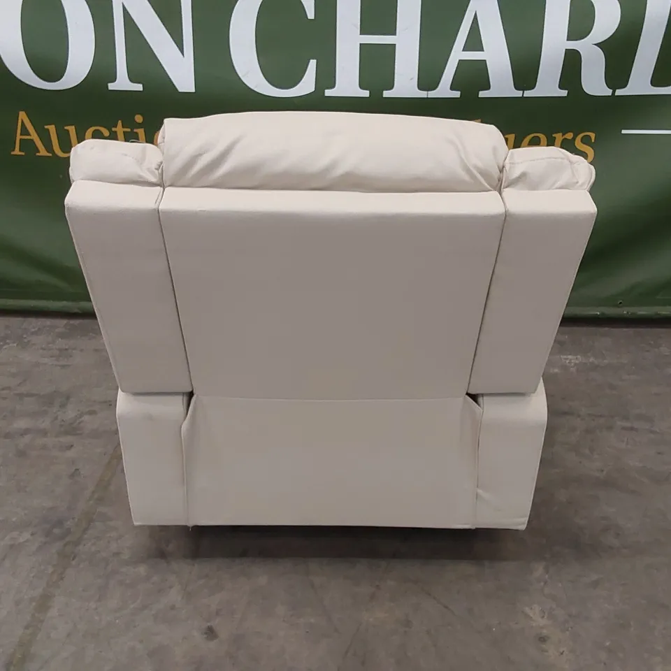 SORRENTO IVORY FAUX LEATHER MANUAL RECLINER ARMCHAIR 