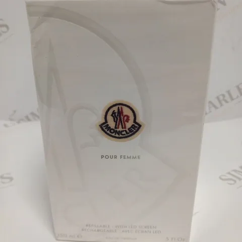 BOXED AND SEALED MONCLER POUR FEMME REFILLABLE WITH LED SCREEN EAU DE PARFUM 150ML