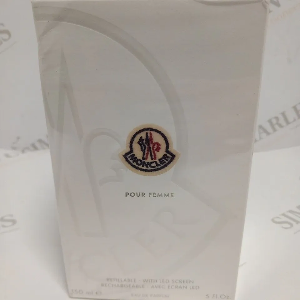 BOXED AND SEALED MONCLER POUR FEMME REFILLABLE WITH LED SCREEN EAU DE PARFUM 150ML