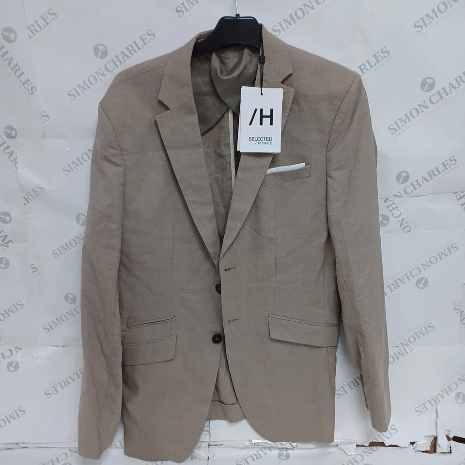 SELECTED HOMME SAND BUTTON DETAIL SUIT JACKET- UK 38 R