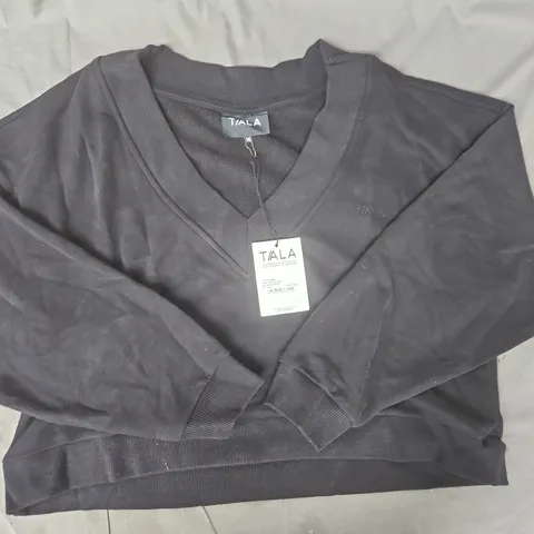 T/ALA V-NECK SWEATSHIRT IN BLACK SIZE XS
