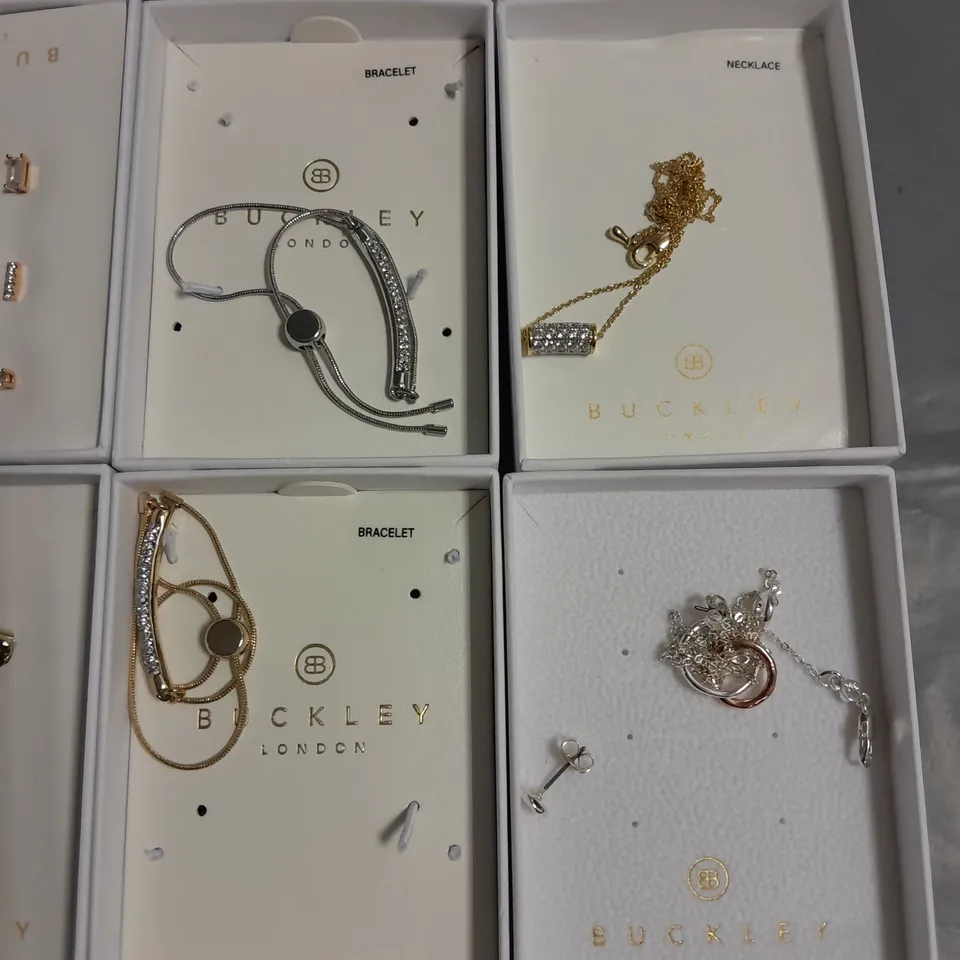 LOT OF 8 ASSORTED BOXED BUCKLEY LONDON JEWELLERY ITEMS