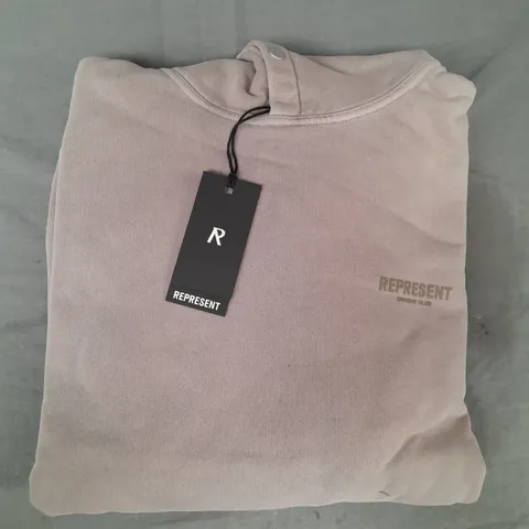 REPRESENT OWNERS CLUB HOODIE IN MUSHROOM SIZE SMALL