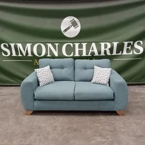 PRENT FABRIC 2 SEATER SOFA - TEAL