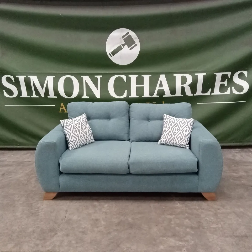 PRENT FABRIC 2 SEATER SOFA - TEAL RRP £799