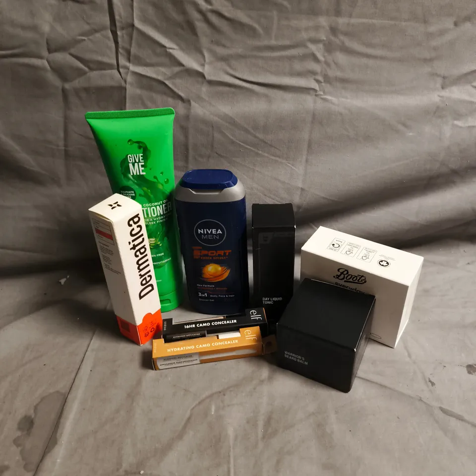APPROXIMATEY 20 ASSORTED HEALTH AND BEAUTY PRODUCTS TO INCLUDE - THE BEARD STRUGGLE WARRIOR BEARD BALM - NIVEA SPORT 3IN1 WASH - DERMATICA CERAMIDE + PEPTIDE MOISTURISER - ETC