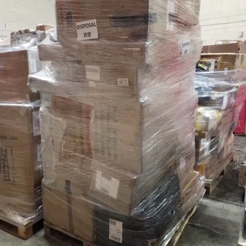 PALLET CONTAINING ASSORTED PRODUCTS INCLUDING PLAYPEN, ROUND BATHROOM MIRROR & COMPUTER DESK