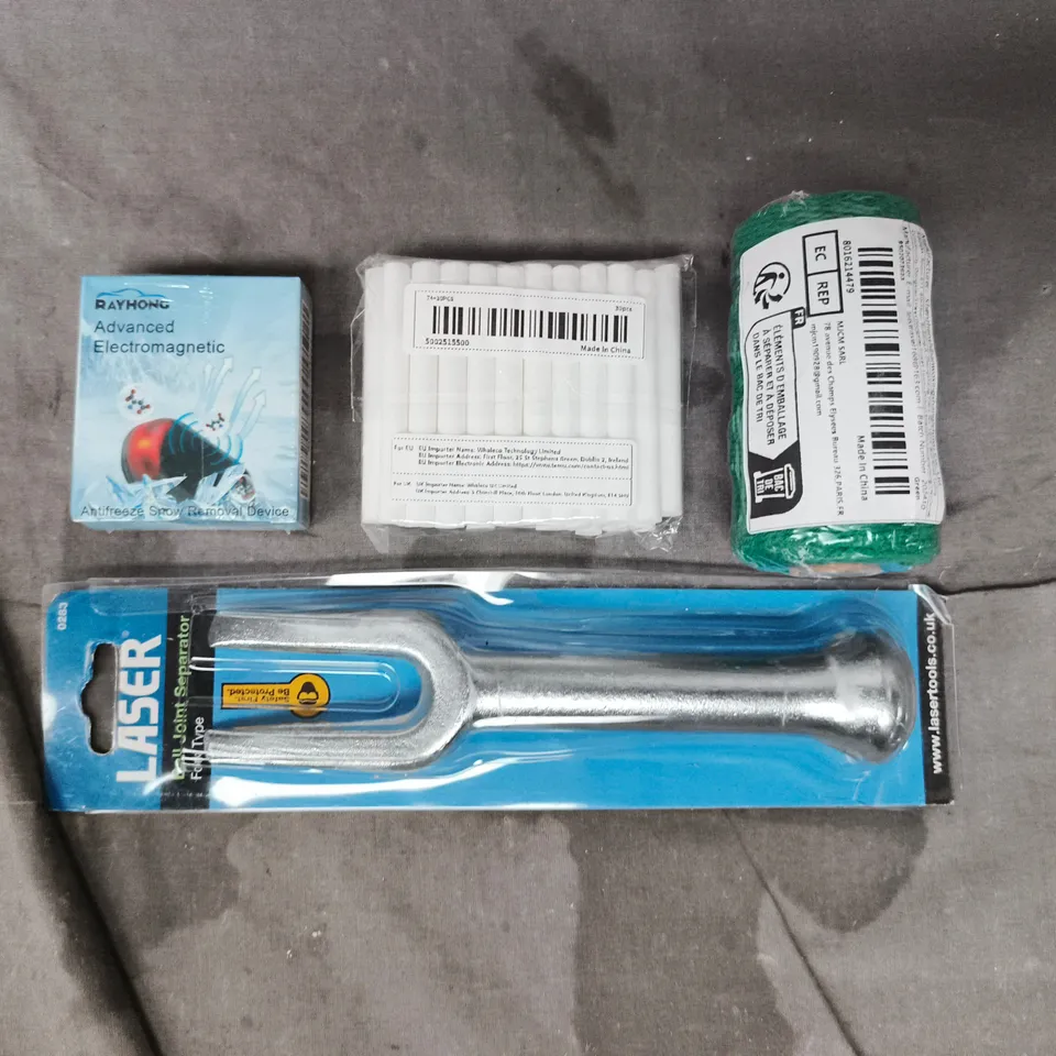 APPROXIMATELY 10 ASSORTED HOUSEHOLD ITEMS TO INCLUDE BALL JOINT SEPARATOR, ANTIFREEZE SNOW REMOVAL DEVICE, ETC