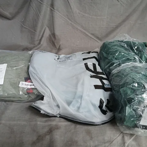 LARGE BOX OF APPROXIMATELY 20 ASSORTED CLOTHING ITEMS IN VARIOUS SIZES, STYLES AND COLOUR