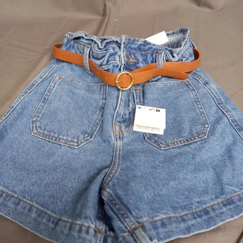 ZARA PAPERBAG SHORTS IN DENIM - SIZE EUR 34