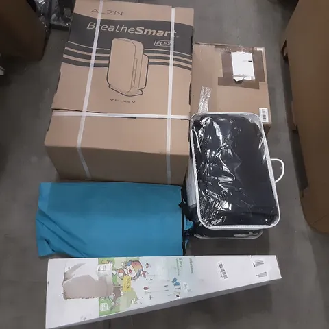 PALLET OF ASSORTED PRODUCTS INCLUDING ALEN BREATHSMART, HORTEM 8 PIECE GARDEN TOOLS FOR KIDS, NAVARIS ELECTRIC HEATED BLANKET