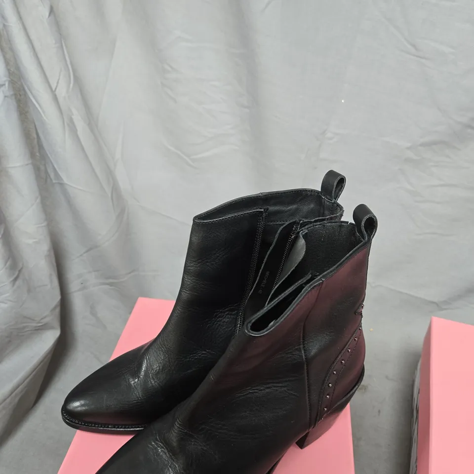 MODA IN PELLE BLACK LEATHER ANKLE BOOTS – WOMEN'S UK 7