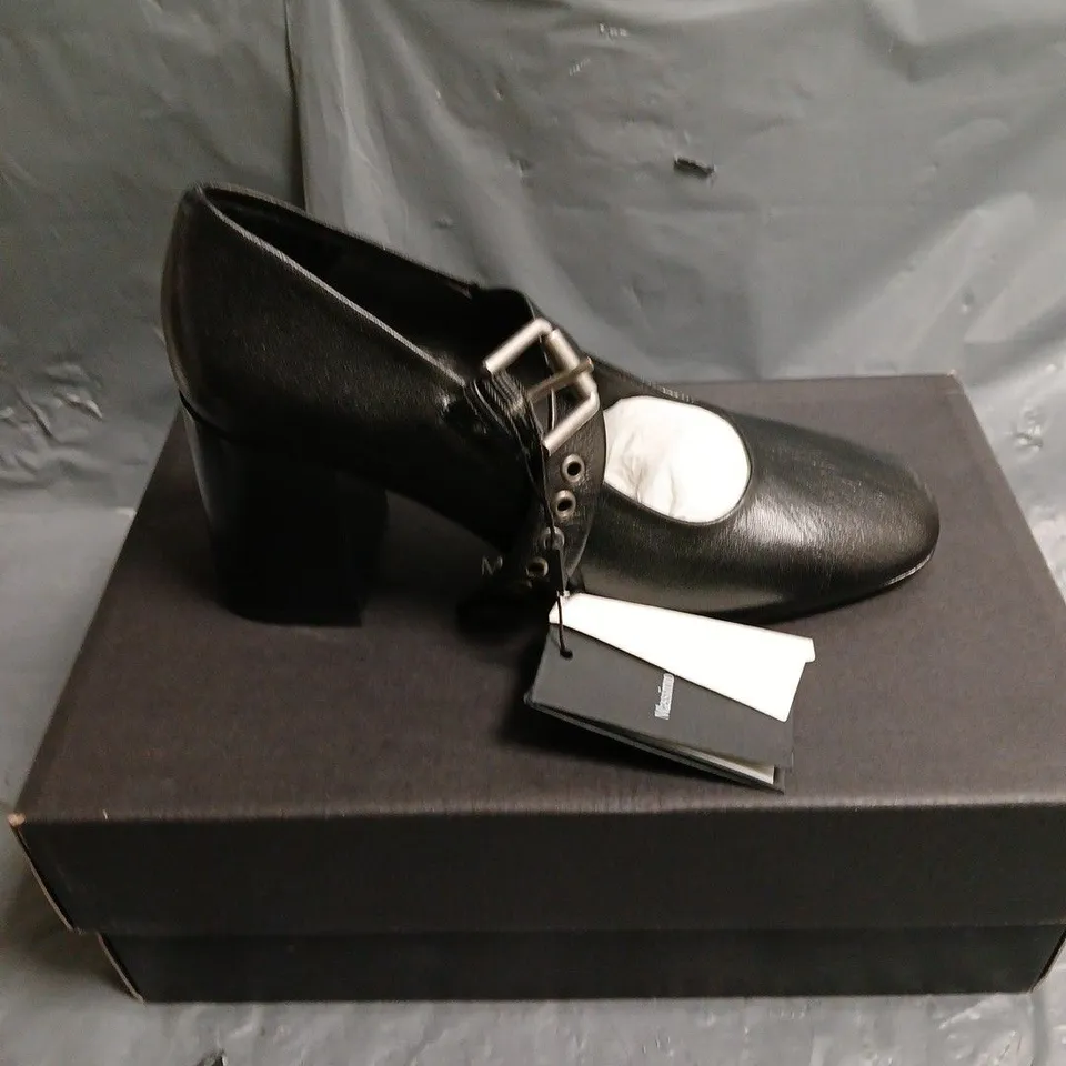 BOXED PAIR OF MASSIMO DUTTI HIGH HEEL BUCKLE STRAP SHOES - 4