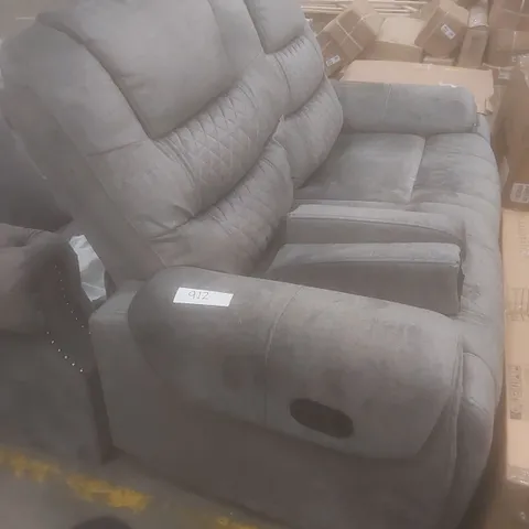 DESIGNER FABRIC RECLINING SOFA - GREY