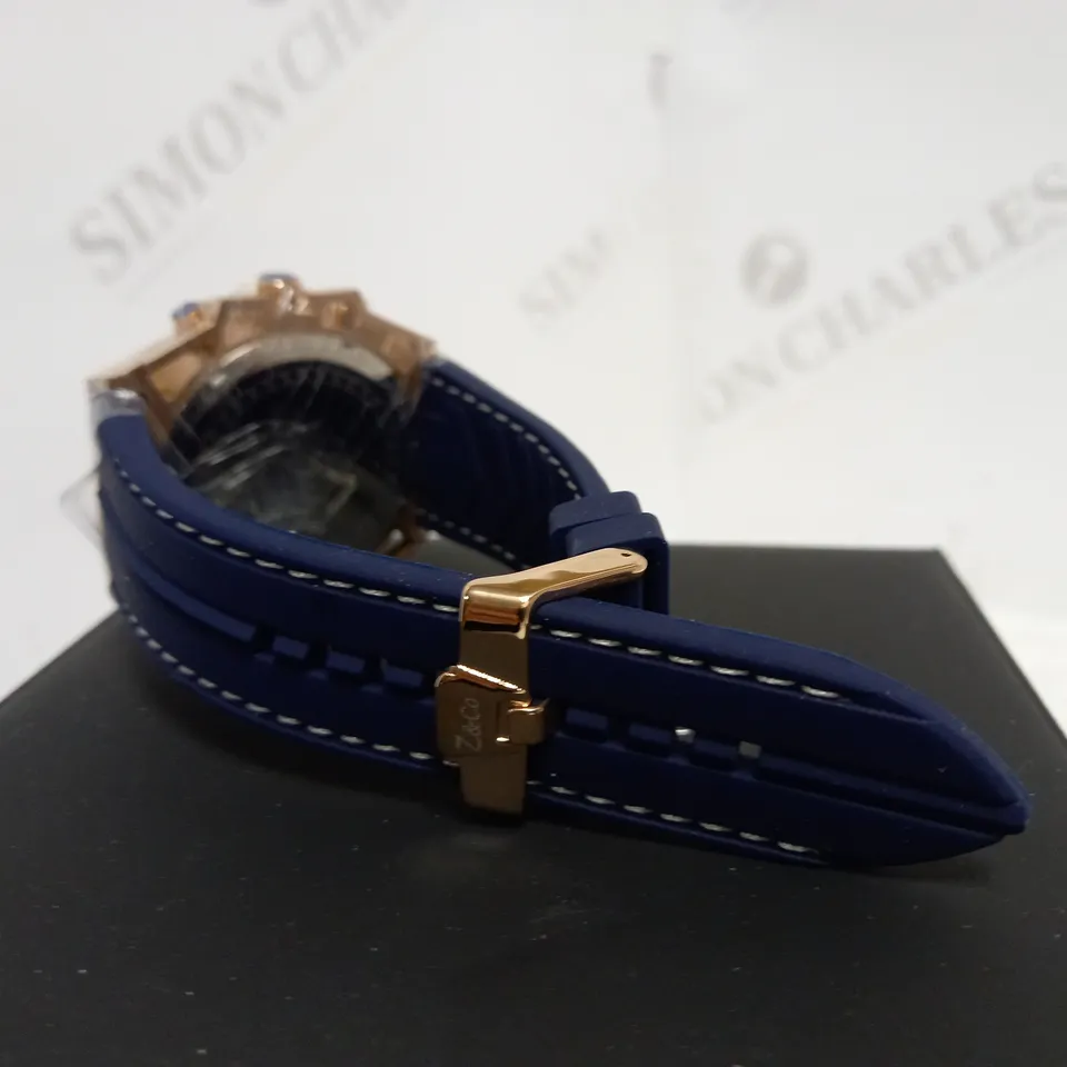 ZIHLMANN & CO TRIPLE DIAL STUD DETAIL RUBBER STRAP WATCH RRP £520