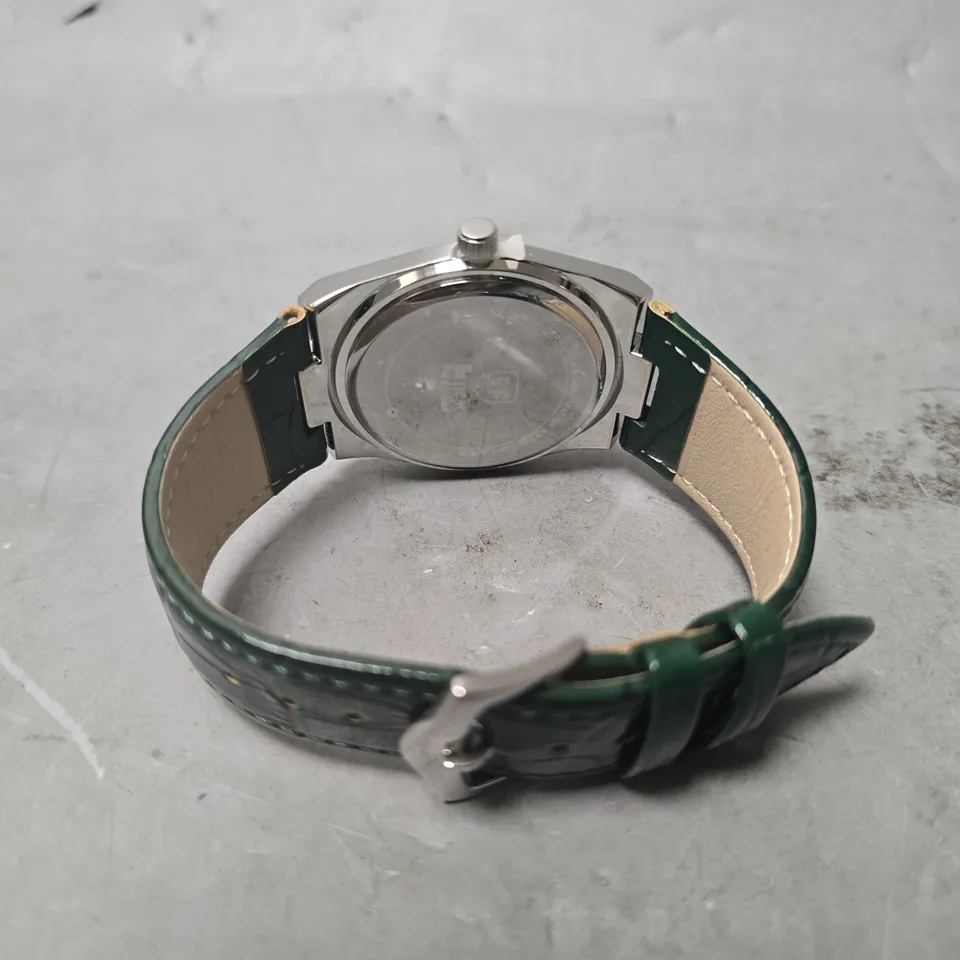MENS ERNEST FERDINAND WATCH – DAY DATE CALENDAR DIAL – LEATHER STRAP