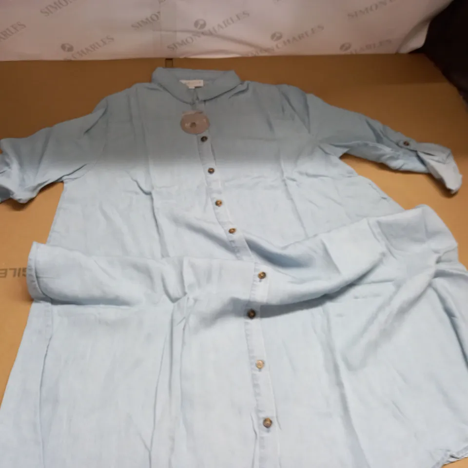APRICOT LIGHT BLUE SHIRT DRESS - UK 10