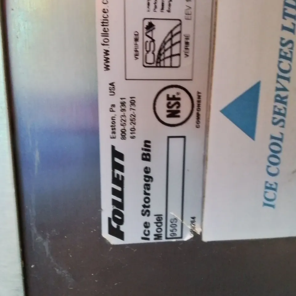 FOLLETS ICE STORAGE BIN Model 950S