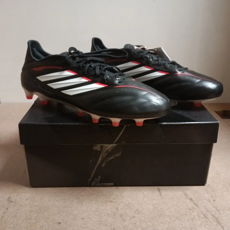 BOXED PAIR OF ADIDAS COPA PURE IV ELITE FOOTBALL BOOTS IN BLACK/RED SIZE UK 9