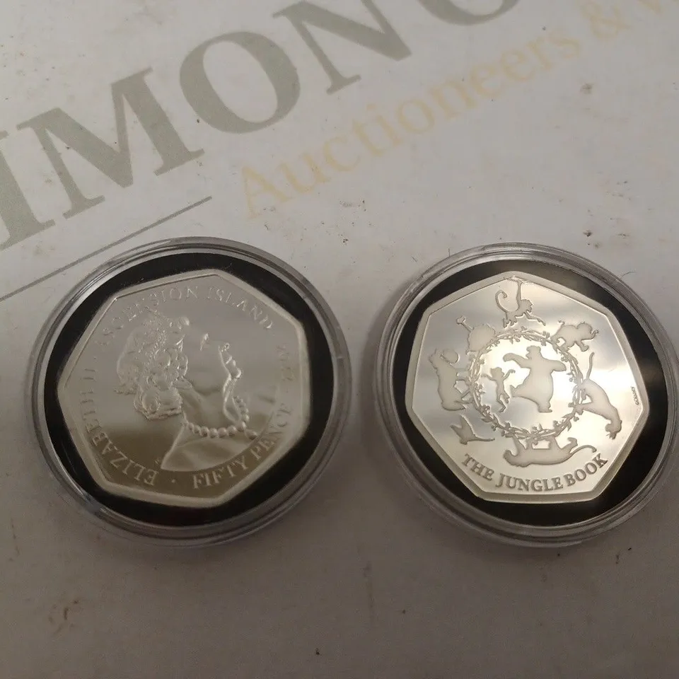 2 COLLECTABLE COINS INCLUDING THE JUNGLE BOOK BAGHEERA 50P AND TRUE LOVE REQUIRES SACRIFICE 50P COIN