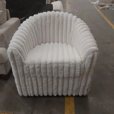 QUALITY DESIGNER FLUFFY SWIVEL TUB CHAIR