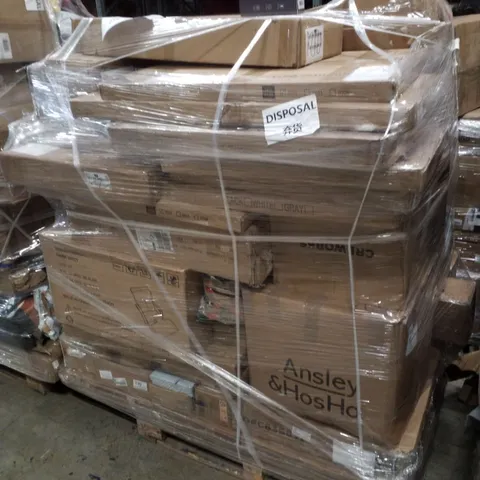 PALLET CONTAINING ASSORTED PRODUCTS INCLUDING COMPUTER DESK & FOOD MEAT GRINDER