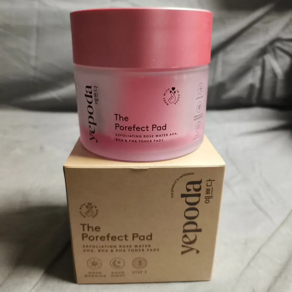 YEPODA THE POREFECT PAD EXFOLIATING ROSE WATER AHA, BHA & PHA TONER PADS